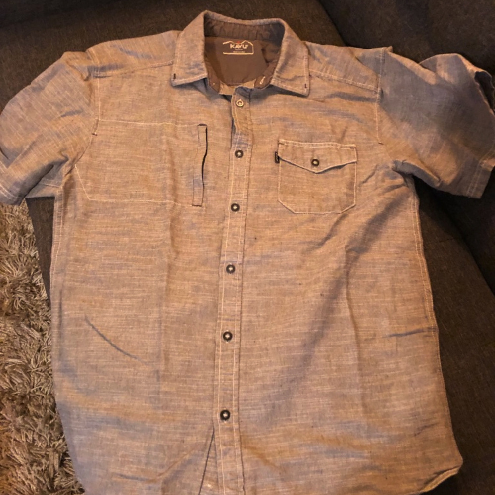 Kavu Men's Short Sleeve Button Down - Medium Grey